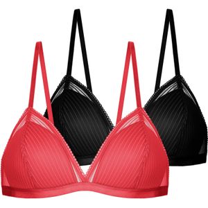 Dorina Bralette "LAMINA-2PP", Leicht gepolstert, gestreifter Netzbesatz, ohne Bügel