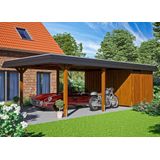 Skanholz Einzelcarport "Wendland", Leimholz-Nordisches Fichtenholz, 341 cm, braun