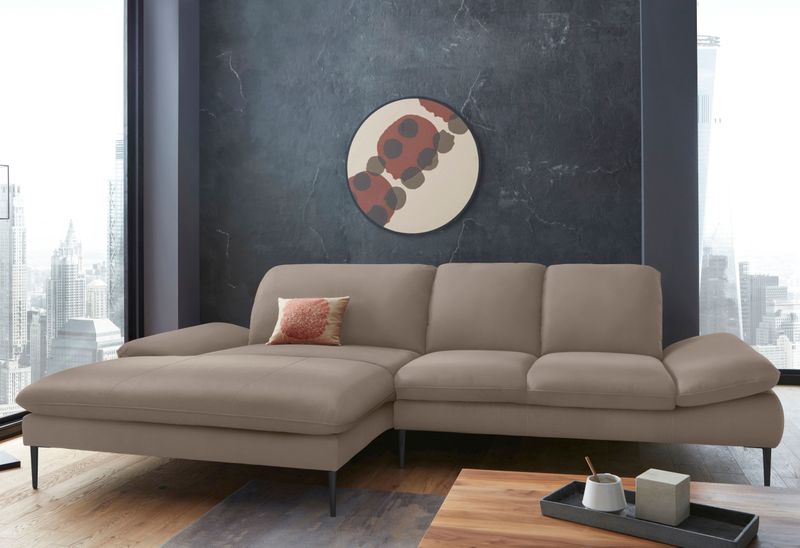 W.SCHILLIG Ecksofa "enjoy&MORE, Designsofa, elegant und bequem, L-Form", Sitztiefenverstellung, Füße schwarz pulverbeschichtet, Breite 310 cm