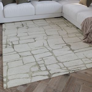 Wecon home Wollteppich "Hamptons TWELVE", rechteckig, 10 mm Höhe, Läufer, Schurwolle, Kurzflor, Wohnzimmer, elegant, geometrisch