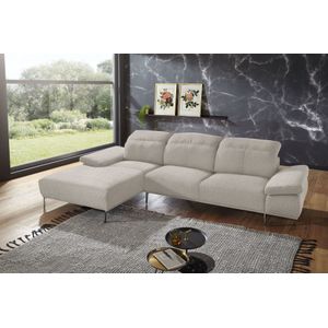 W.SCHILLIG Ecksofa "levi, elegant und zeitlos, bequem, L-Form", inklusive Kopfstützenverstellung & Seitenteilverstellung, Breite 309cm