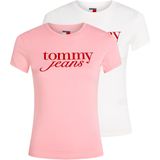 Tommy Jeans T-Shirt "TJW 2PACK ESSENTIAL LOGO TEE", (Packung, 2 tlg.), mit Logodruck