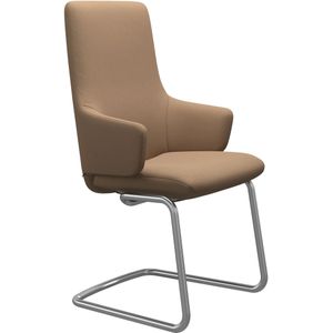 Stressless Polsterstuhl "Laurel", Microfaser DINAMICA, High Back mit Armlehne, Größe L, mit Beinen aus Stahl in Chrom