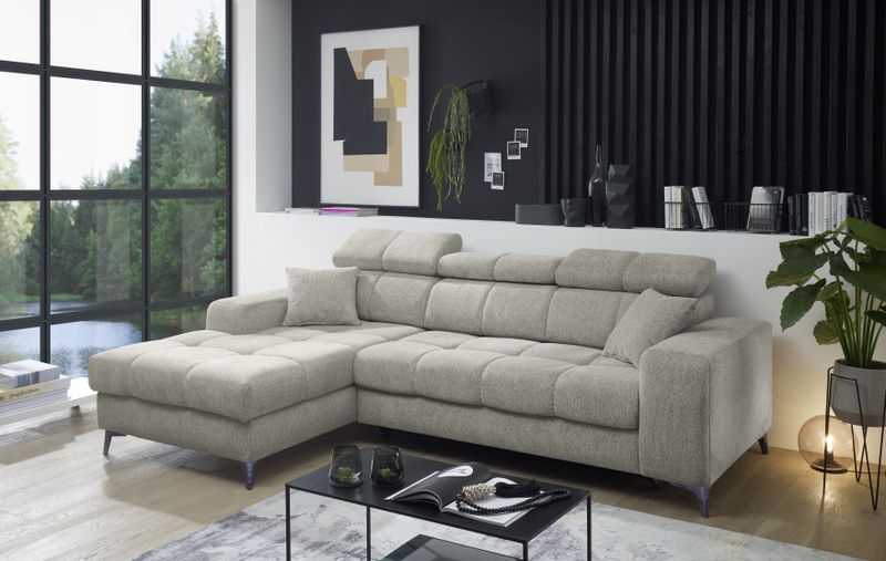ED EXCITING DESIGN Ecksofa "Sydney L-Form", (2 St.), frei im Raum stellbar, mit Bettkasten, inkl. Kopfteilverstellung