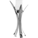Fink Kerzenleuchter "VIVAS", (1 St.), Teelichthalter inkl. Glas, vernickelt