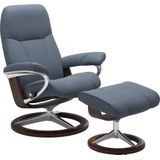 Stressless Relaxsessel "Consul", (Set, Relaxsessel mit Hocker), mit Hocker, mit Signature Base, Größe M, Gestell Braun