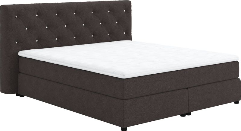 COTTA Boxspringbett "Castle", mit Strasssteinen im Kopfteil, inkl. Topper