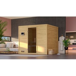 Karibu Sauna "Soraja", 9-kW-Ofen mit integrierter Steuerung