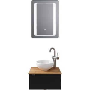Saphir Badmöbel-Set "Serie 6915", (4 St.), Gäste-Bad, 51 cm breit, mit LED-Spiegel und 1 Tür