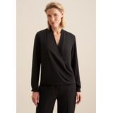 seidensticker Wickelbluse "Schwarze Rose", Langarm V-Neck Uni