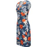Ragwear Etuikleid "Crupi Print", figurbetontes Sommerkleid mit Raffung an der Taille