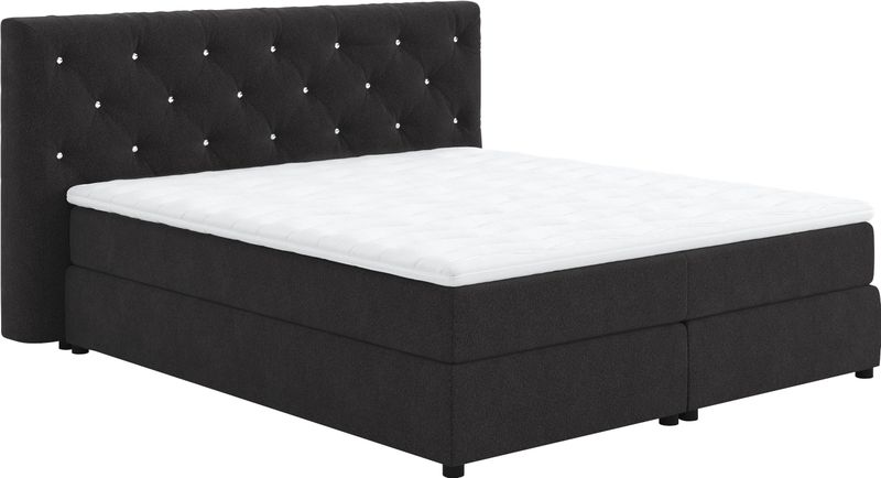 COTTA Boxspringbett "Castle", mit Strasssteinen im Kopfteil, inkl. Topper
