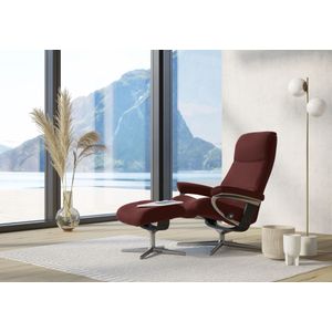 Stressless Relaxsessel "View", (Set, Relaxsessel mit Hocker), mit Hocker, mit Cross Base, Größe S, M & L, Holzakzent Schwarz