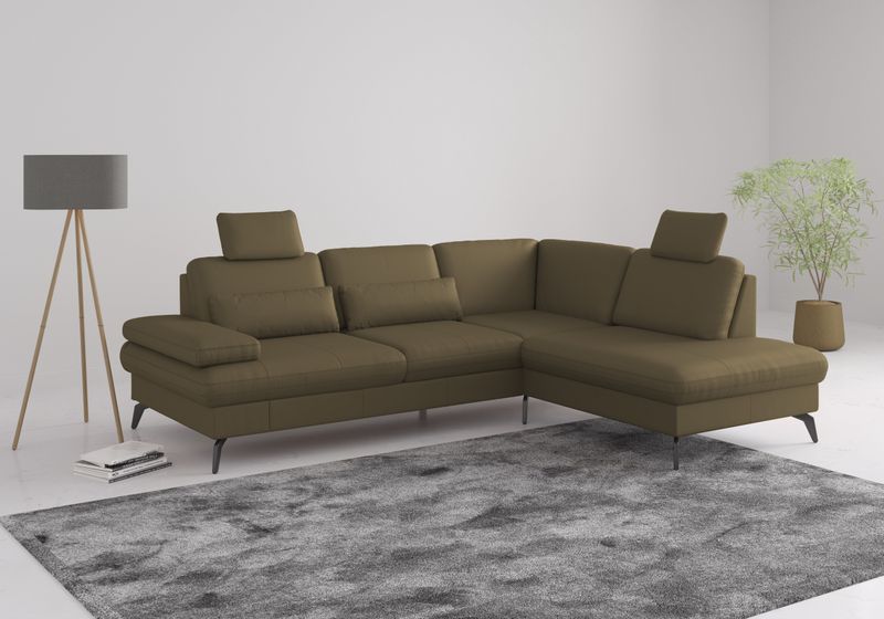 sit&more Ecksofa "Morris L-Form, inkl. Sitztiefenverstellung", wahlweise mit Armteilverstellung, Bettfunktion & Bettkasten