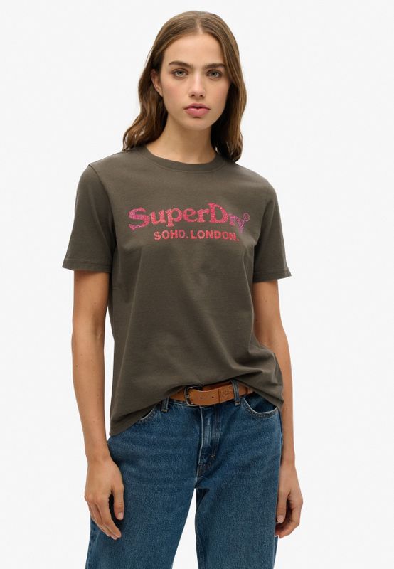 Superdry Kurzarmshirt "VENUE METALLIC RELAXED TEE"