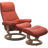 Stressless Relaxsessel "View", (Set, Relaxsessel mit Hocker), mit Classic Base, Größe S,Gestell Eiche