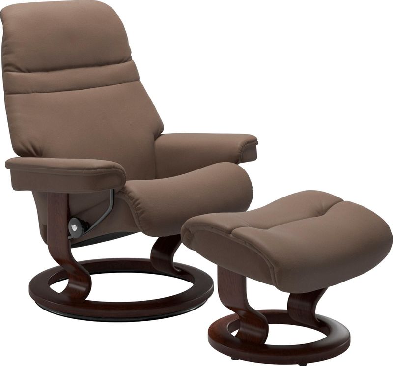 Stressless Relaxsessel "Sunrise", (Set, Relaxsessel mit Hocker), mit Classic Base, Größe M, Gestell Braun