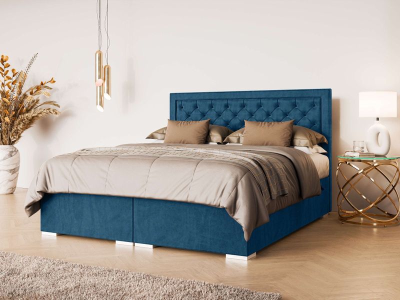 Leonique Polsterbett "SACY mit Matratze und Topper, in 2 Breiten (160 und 180 cm)", Boxspringbett mit Kopfteil, Bettkasten, Matratze (BFK/TFK) und Topper