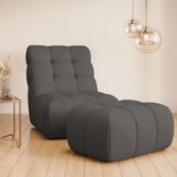 Guido Maria Kretschmer Home&Living XXL-Sessel "AURELIAN Loveseat XXL mit Hocker im Set, Lese-Sessel, Relaxsessel,", mit Wellenunterfederung, Struktur fein, Struktur grob, Velours