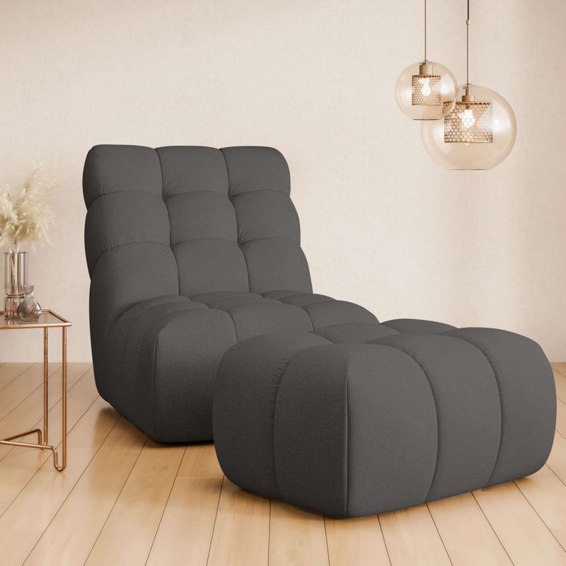 Guido Maria Kretschmer Home&Living XXL-Sessel "AURELIAN Loveseat XXL mit Hocker im Set, Lese-Sessel, Relaxsessel,", mit Wellenunterfederung, Struktur fein, Struktur grob, Velours