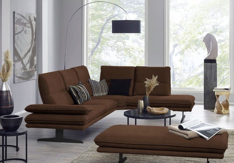 W.SCHILLIG Ecksofa "broadway, Designsofa, toller Sitzkomfort, zeitlos, elegant, L-Form", Sitztiefenverstellung, Kopfteil- & Seitenteilverstellung, Breite 284cm