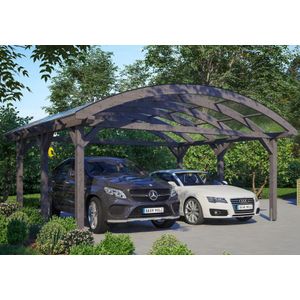 Skanholz Doppelcarport "Franken", Leimholz-Nordisches Fichtenholz, 550 cm, dunkelgrau