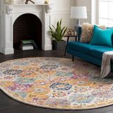 Livabliss Teppich "CUZCO", oval, 11 mm Höhe, Vintage Orientteppich, Kurzflor Boho Wohnzimmerteppich, Läufer