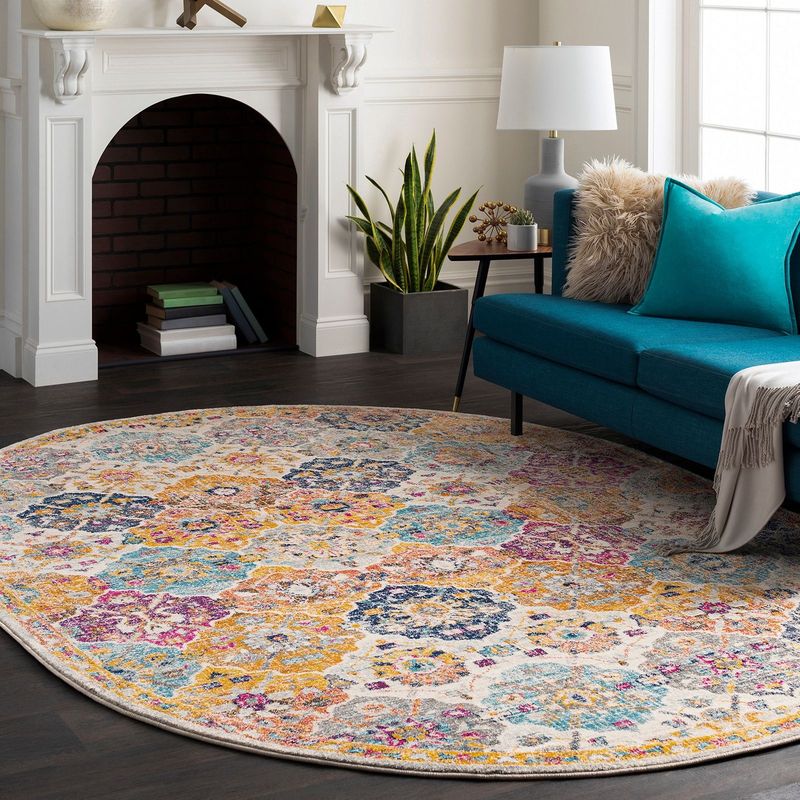 Livabliss Teppich "CUZCO", oval, 11 mm Höhe, Vintage Orientteppich, Kurzflor Boho Wohnzimmerteppich, Läufer