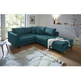 Home affaire Ecksofa "Rice L-Form inkl. Hocker", (Set, mit Hocker), mit Bonnellfederkern, Hocker & Kissen, Ottomane beidseitig montierbar