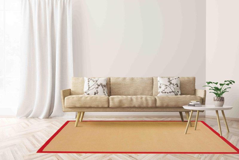 carpetfine Sisalteppich "Sisal", rechteckig, 5 mm Höhe, mit farbiger Bordüre, Anti Rutsch Rückseite