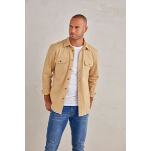 John Devin Langarmhemd, Overshirt aus reiner Baumwolle, mit aufgesetzten Taschen