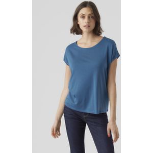 Vero Moda Rundhalsshirt "VMAVA PLAIN SS TOP GAJRS NOOS"