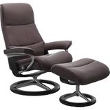 Stressless Relaxsessel "View", (Set, Relaxsessel mit Hocker), mit Signature Base, Größe M,Gestell Schwarz