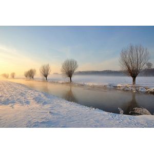 Papermoon Fototapete "Fluss in Winterlandschaft"