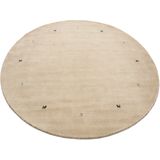 carpetfine Wollteppich "Gabbeh Uni", rund, 15 mm Höhe, reine Wolle handgewebt, Gabbeh Tiermotiv warmes Raumklima viele Größen