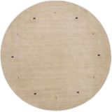 carpetfine Wollteppich "Gabbeh Uni", rund, 15 mm Höhe, reine Wolle handgewebt, Gabbeh Tiermotiv warmes Raumklima viele Größen