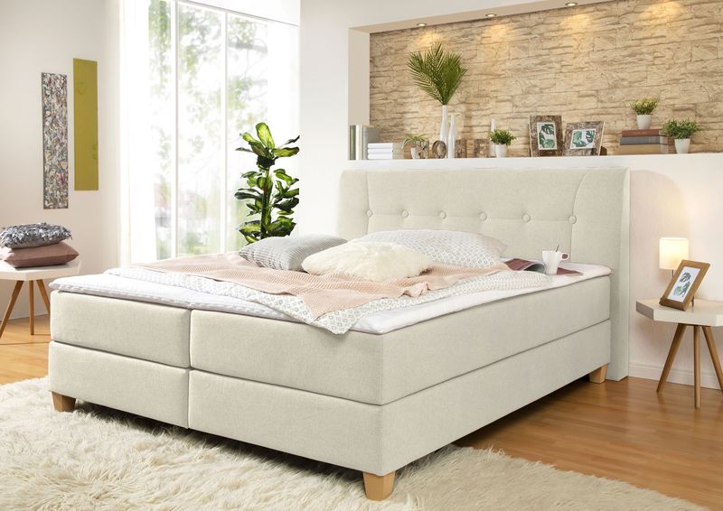 Home affaire Boxspringbett "Calloway", inkl. Topper, XXL-Ausführung, in 4 Farben, 5 Breiten, 3 Matratzenarten
