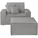 andas Loveseat "Finnley", (2 St.), Loveseat und Hocker im Set, passend zur Polster-Serie Finnley
