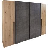 FORTE Dreh-/Schwebetürenschrank "Narago, TOPSELLER zum TOP Preis In verschiedenen Farben", (Farbe Weiß auch mit Spiegeln erhältlich), mit zahlreichen Einlegeböden, viel Stauraum, Made in Europe
