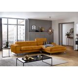 W.SCHILLIG Ecksofa "piedroo, Designsofa mit tollem Sitzkomfort, bequem und elegant, L-Form", Kopfteilverstellung, wahlweise mit Sitztiefenverstellung, Breite 303cm
