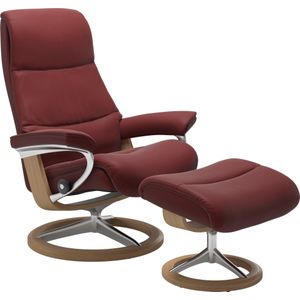 Stressless Relaxsessel "View", (Set, Relaxsessel mit Hocker), mit Signature Base, Größe S,Gestell Eiche