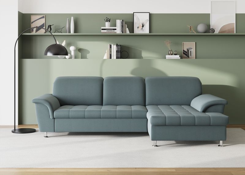 DOMO collection Ecksofa Franzi, wahlweise mit Bettfunktion, Bettkasten und Kopfteilverstellung