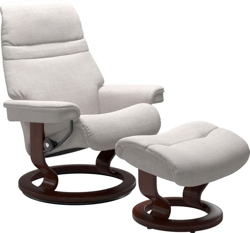 Stressless Relaxsessel "Sunrise", (Set, Relaxsessel mit Hocker), mit Classic Base, Größe L, Gestell Braun