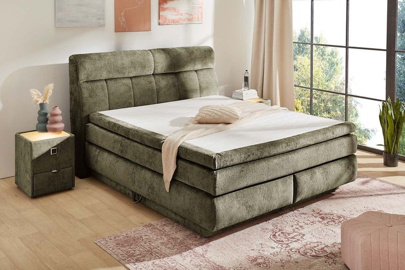 Jockenhöfer Gruppe Boxspringbett "Queen, inklusive Strauraum/Bettkasten", 7-Zonen-TTFK-Matratze, KS-Topper, verschiedene Härtegrade wählbar
