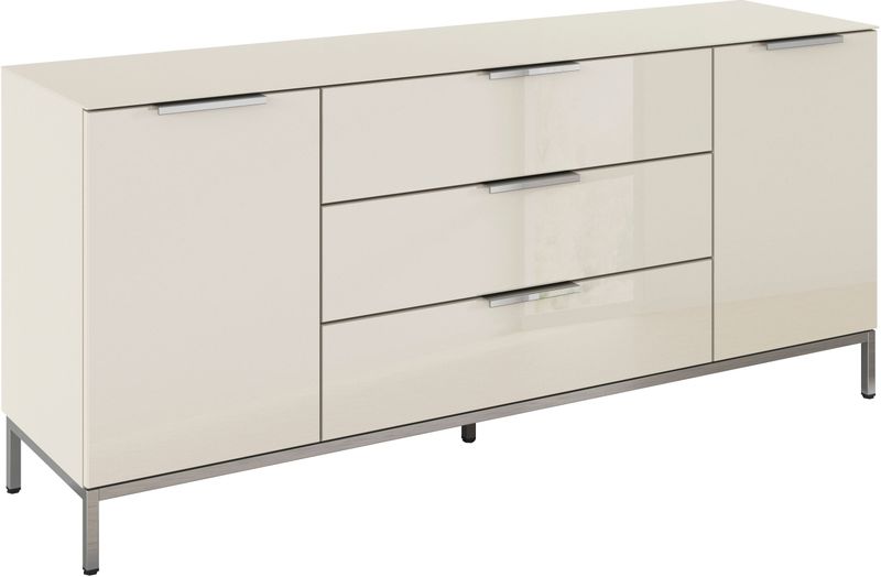 rauch Kombikommode "Kommode Türkommode Sideboard Kombikommode FLIPP mit Glasfront", (Breite 160 cm mit 2 Einlegeböden), 2-türig, 3 Schubladen, Soft-Close-Funktion, Oberboden und Front Glas
