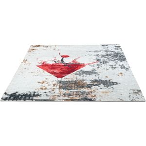 Sansibar Teppich "Keitum 014", rechteckig, 3 mm Höhe, Flachgewebe, modernes Design, Motiv Martiniglas