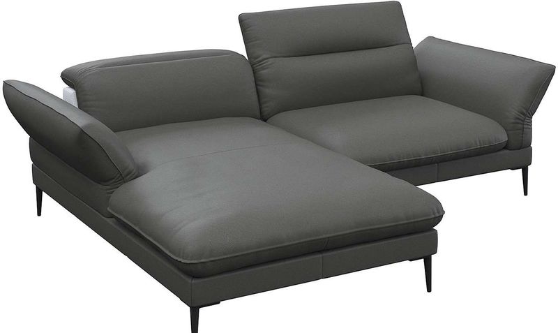 FLEXLUX Ecksofa "Salino, Funktionssofa mit Recamiere, Relaxsofa, Ecksofa", Sofa mit Arm- und Kopfteil-Verstellungen, Kaltschaum & Stahl-Wellen