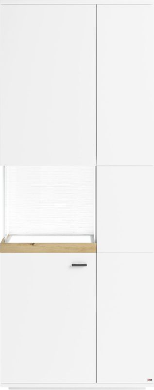 set one by Musterring Glasvitrine "Lancaster", Farben weiß oder grau mit Eicheabsetzung, mit LED-Beleuchtung