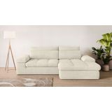 Home affaire Ecksofa "ALVERIE mit Recamiere, moderne Steppung, Maße: B/T/H 274/203/106 cm", L-Form mit Wellenunterfederung, mit 4 Rückenkissen, pflegeleicht Stoff
