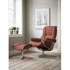Stressless Relaxsessel "Mayfair", (Set, Relaxsessel mit Hocker), mit Hocker, mit Cross Base, Größe S, M & L, Holzakzent Eiche